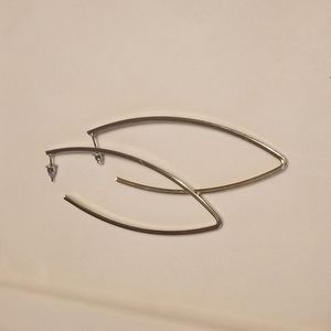 Silver tone oblong earrings